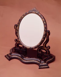 Gilt-painted papier-mache mirror, c.1890